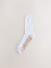 White Twisted Footbed Cushioned Sports Socks 4 Pack - Image 4 of 9
