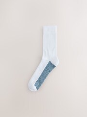 White Twisted Footbed Cushioned Sports Socks 4 Pack - Image 5 of 9