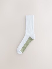 White Twisted Footbed Cushioned Sports Socks 4 Pack - Image 7 of 9