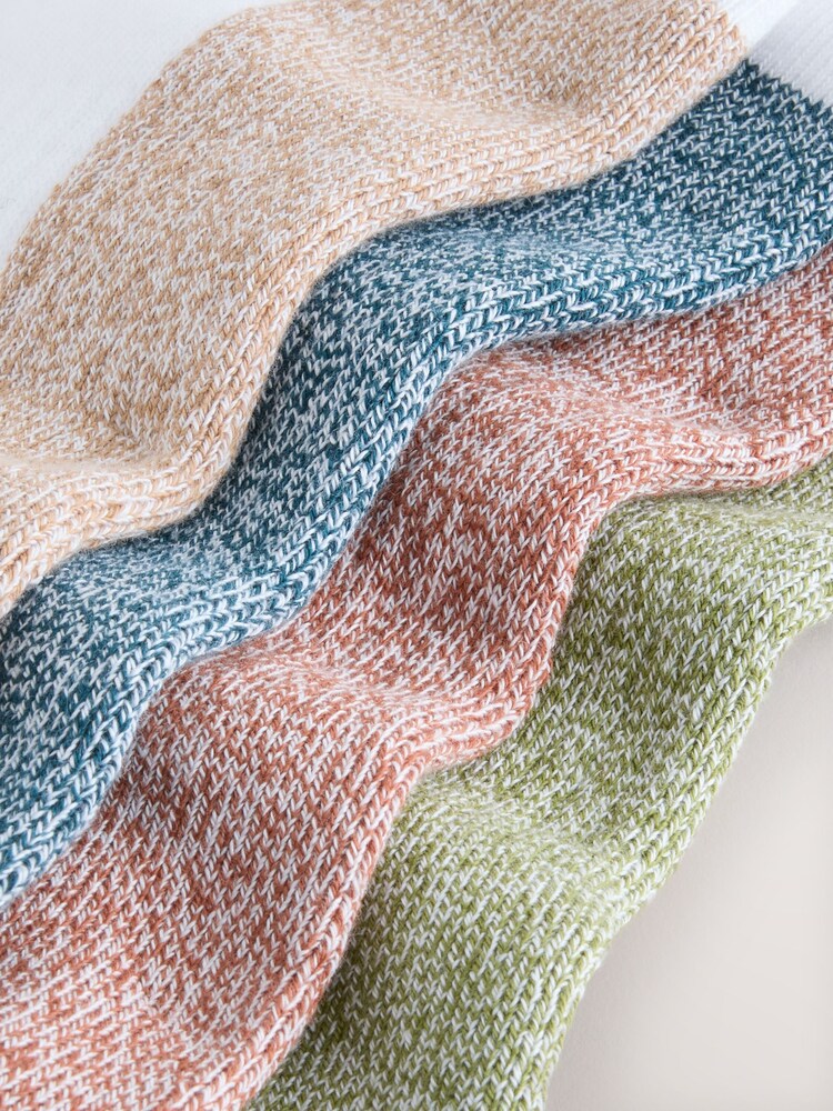 White Twisted Footbed Cushioned Sports Socks 4 Pack - Image 9 of 9