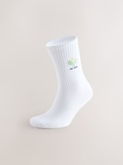 White/Blue Padel Embroidered Sports Socks 2 Pack - Image 5 of 7