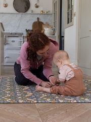 Totter + Tumble Dark Blue Green Morris & Co. The Strawberry Thief  Willow Boughs Small Compact Size Playmat - Image 1 of 6