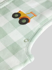 JoJo Maman Bébé Green Checkerboard Tractor 1.5 Tog Sleep Snuggler - Image 4 of 4