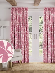 Pink Berry Floral Print Made to Measure Curtains - Image 1 of 9
