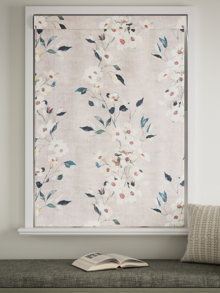 Pink Floral with Pops Made to Measure Roman Blind - Image 2 of 6 Pink Floral with Pops Made to Measure Roman Blind - Image 2 of 6