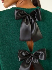 Roman Green Bow Back Metallic Knit Jumper - Image 5 of 5