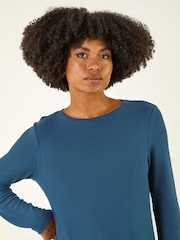 Roman Blue Soft Touch Side Ruffle Top - Image 4 of 5