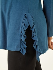 Roman Blue Soft Touch Side Ruffle Top - Image 5 of 5