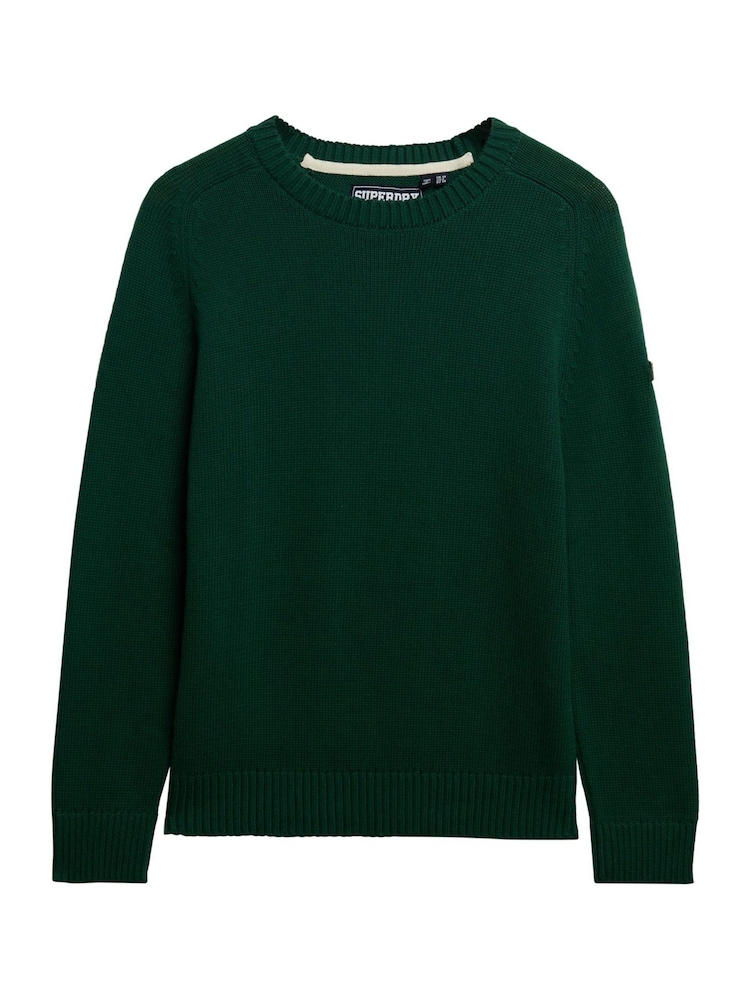 Superdry Green Slouchy Knitted Crew Jumper - Image 4 of 4 Superdry Green Slouchy Knitted Crew Jumper - Image 4 of 4