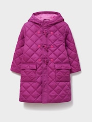 Crew Clothing Pink Quilted Longline Toggle Coat - Image 1 of 3