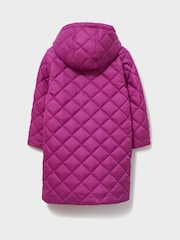 Crew Clothing Pink Quilted Longline Toggle Coat - Image 2 of 3