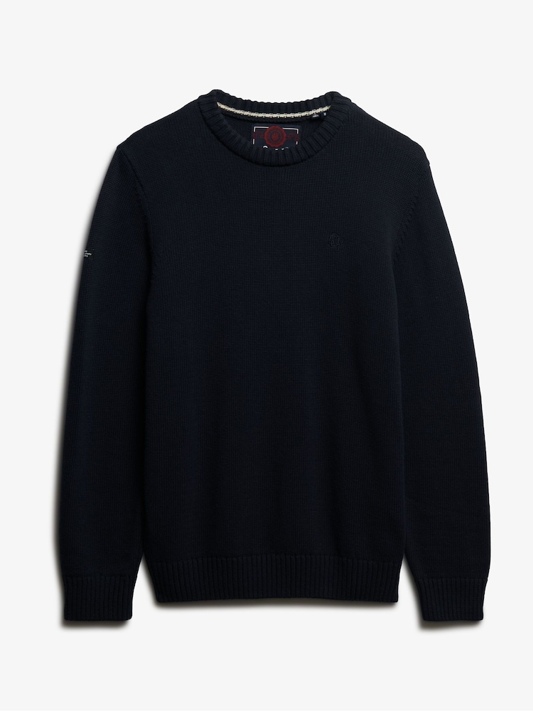 Superdry Blue Preppy Cotton Jumper - Image 6 of 6 Superdry Blue Preppy Cotton Jumper - Image 6 of 6