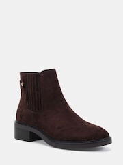 Novo Chocolate Brown Wide Fit Darlina Flat Chelsea Ankle Boots - Image 3 of 6