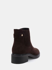 Novo Chocolate Brown Wide Fit Darlina Flat Chelsea Ankle Boots - Image 4 of 6