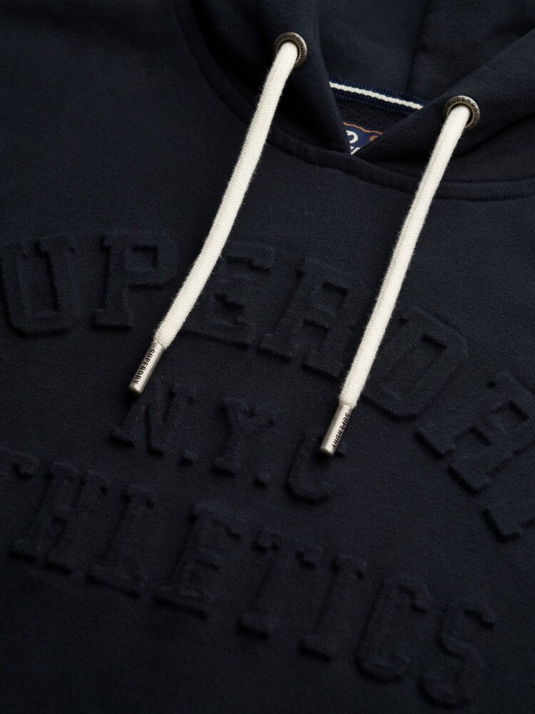 Superdry Black Athletic Embossed Oversized Hoodie - Image 7 of 7