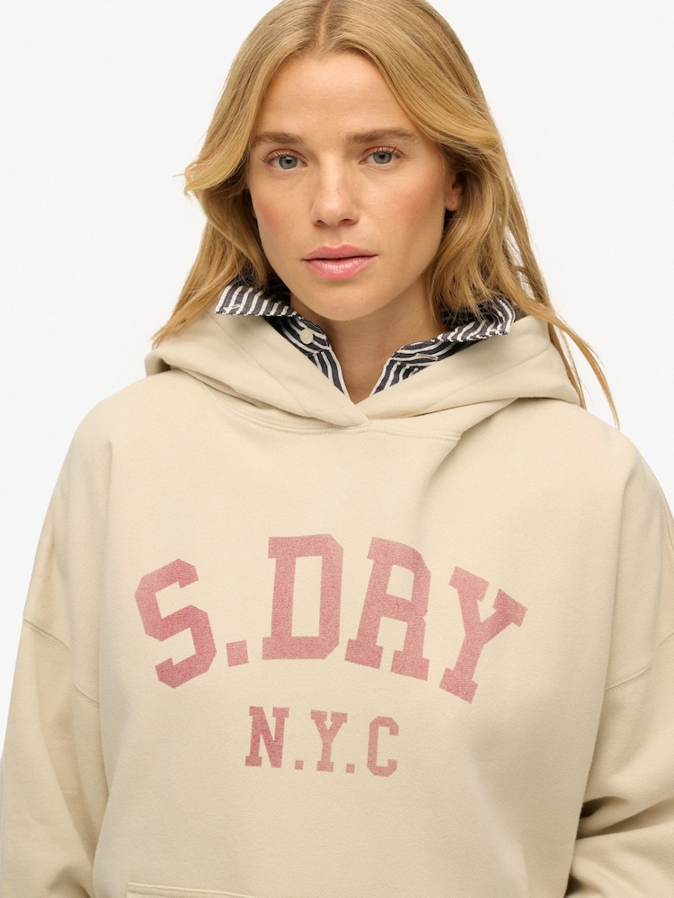 Superdry Nude Athletic Essentials Relaxed Hoodie - Image 1 of 5