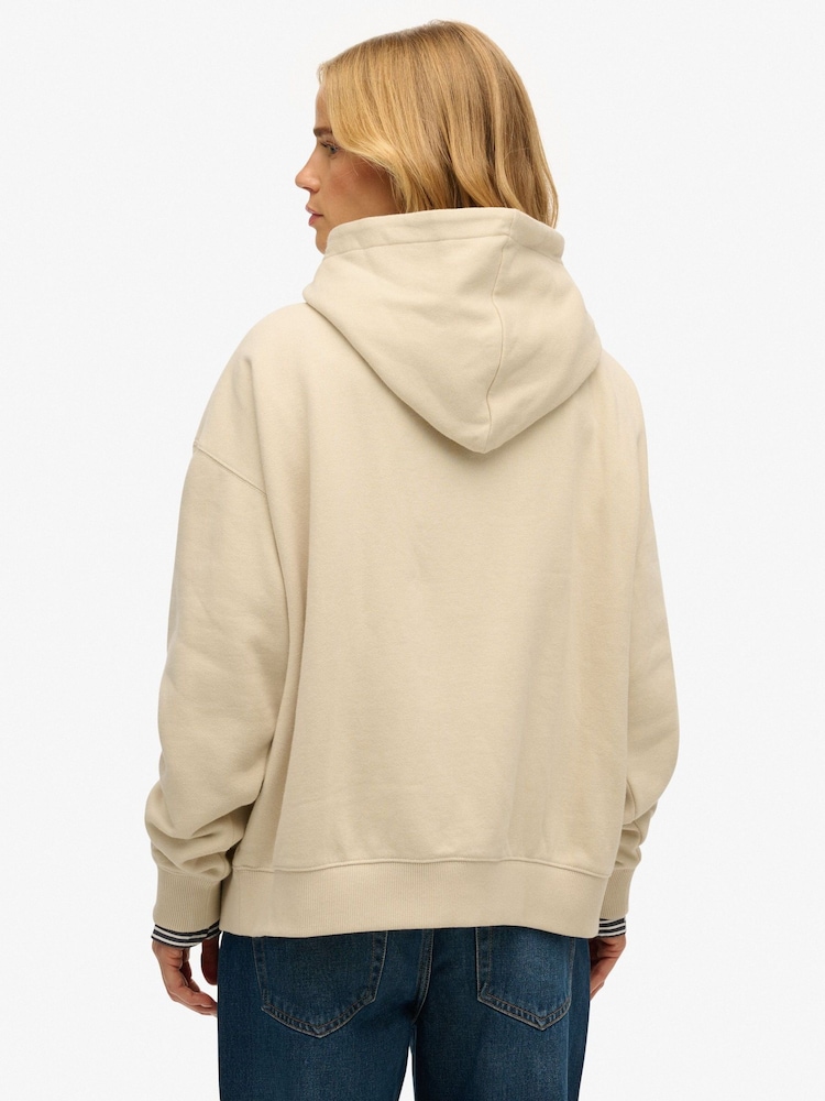 Superdry Nude Athletic Essentials Relaxed Hoodie - Image 2 of 5