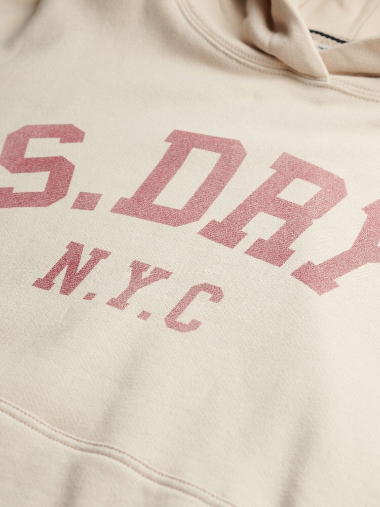 Superdry Nude Athletic Essentials Relaxed Hoodie - Image 5 of 5 Superdry Nude Athletic Essentials Relaxed Hoodie - Image 5 of 5