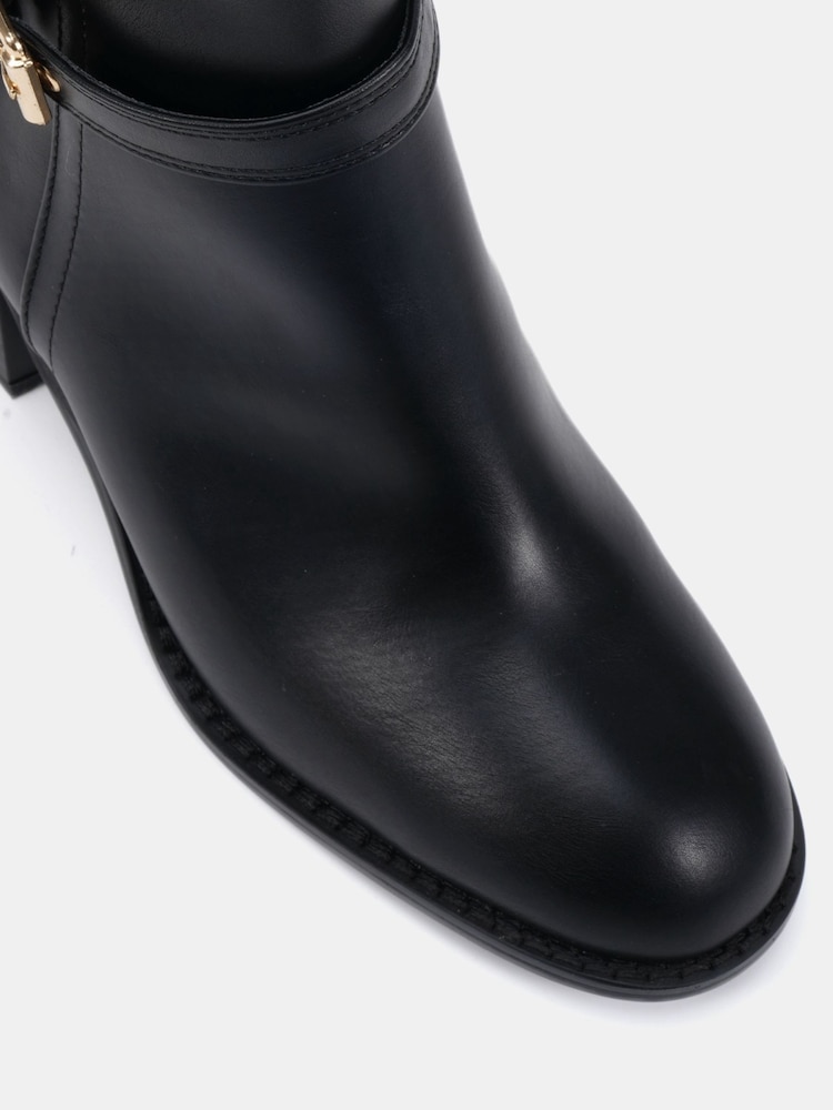 Novo Black Jasmine Round Toe Block Heel Buckle Detail Ankle Boots - Image 6 of 6 Novo Black Jasmine Round Toe Block Heel Buckle Detail Ankle Boots - Image 6 of 6