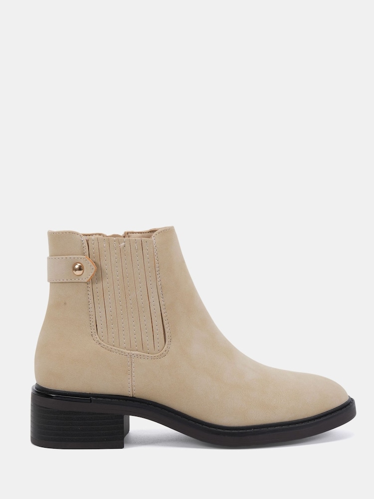 Novo Cream Dove Wide Fit Darlina Flat Chelsea Ankle Boots - Image 2 of 6 Novo Cream Dove Wide Fit Darlina Flat Chelsea Ankle Boots - Image 2 of 6