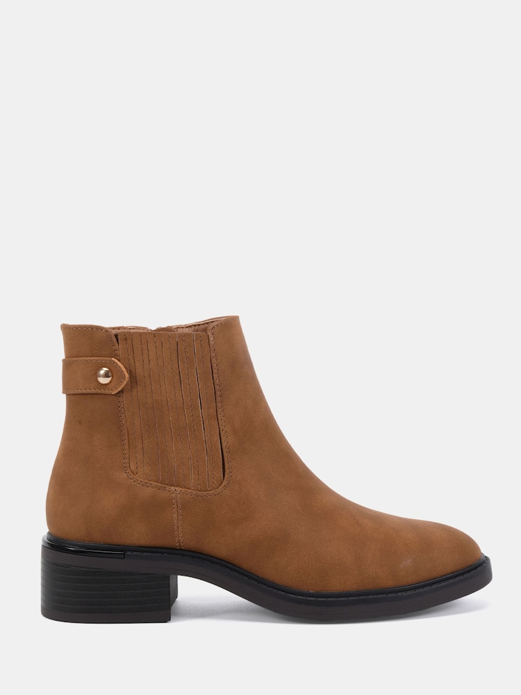 Novo Natural Wide Fit Darlina Flat Chelsea Ankle Boots - Image 2 of 6 Novo Natural Wide Fit Darlina Flat Chelsea Ankle Boots - Image 2 of 6
