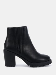 Novo Black Wide Fit Jemma Chelsea Cleated Unit Ankle Boots - Image 2 of 6