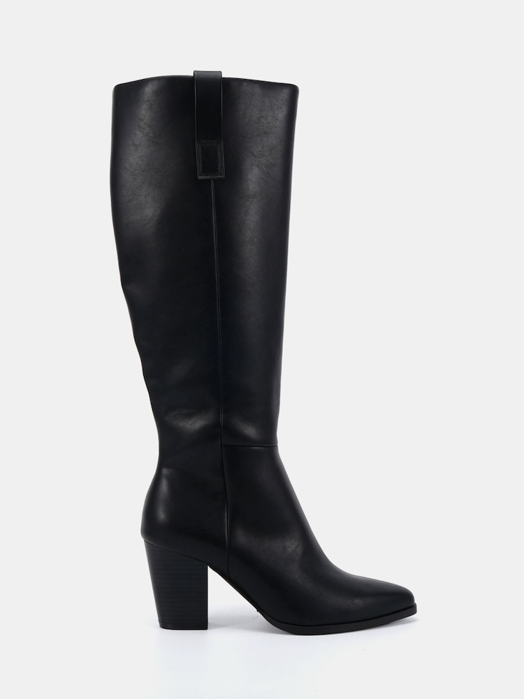 Novo Black Chrome Gili Block Heel Western Knee Boots - Image 2 of 6 Novo Black Chrome Gili Block Heel Western Knee Boots - Image 2 of 6