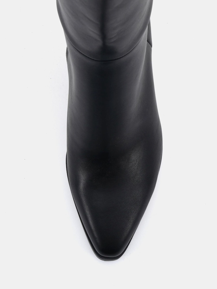 Novo Black Chrome Gili Block Heel Western Knee Boots - Image 6 of 6 Novo Black Chrome Gili Block Heel Western Knee Boots - Image 6 of 6