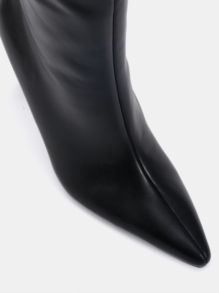 Novo Black Wide Fit Galaxy Point Toe Stiletto Stretch Knee Boots - Image 5 of 5 Novo Black Wide Fit Galaxy Point Toe Stiletto Stretch Knee Boots - Image 5 of 5