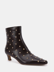 Marrón - Novo Wide Fit Kiki Studded Bajo Heel Ankle Boots - Imagen 3 de 6