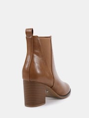 Novo Brown Standard Fit Wide Fit Jessie Block Heel V Chelsea Ankle Boots - Image 3 of 5