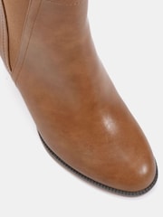 Novo Brown Standard Fit Wide Fit Jessie Block Heel V Chelsea Ankle Boots - Image 5 of 5
