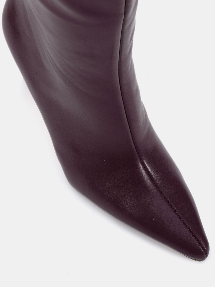 Novo Red Wide Fit Galaxy Point Toe Stiletto Stretch Knee Boots - Image 6 of 6 Novo Red Wide Fit Galaxy Point Toe Stiletto Stretch Knee Boots - Image 6 of 6