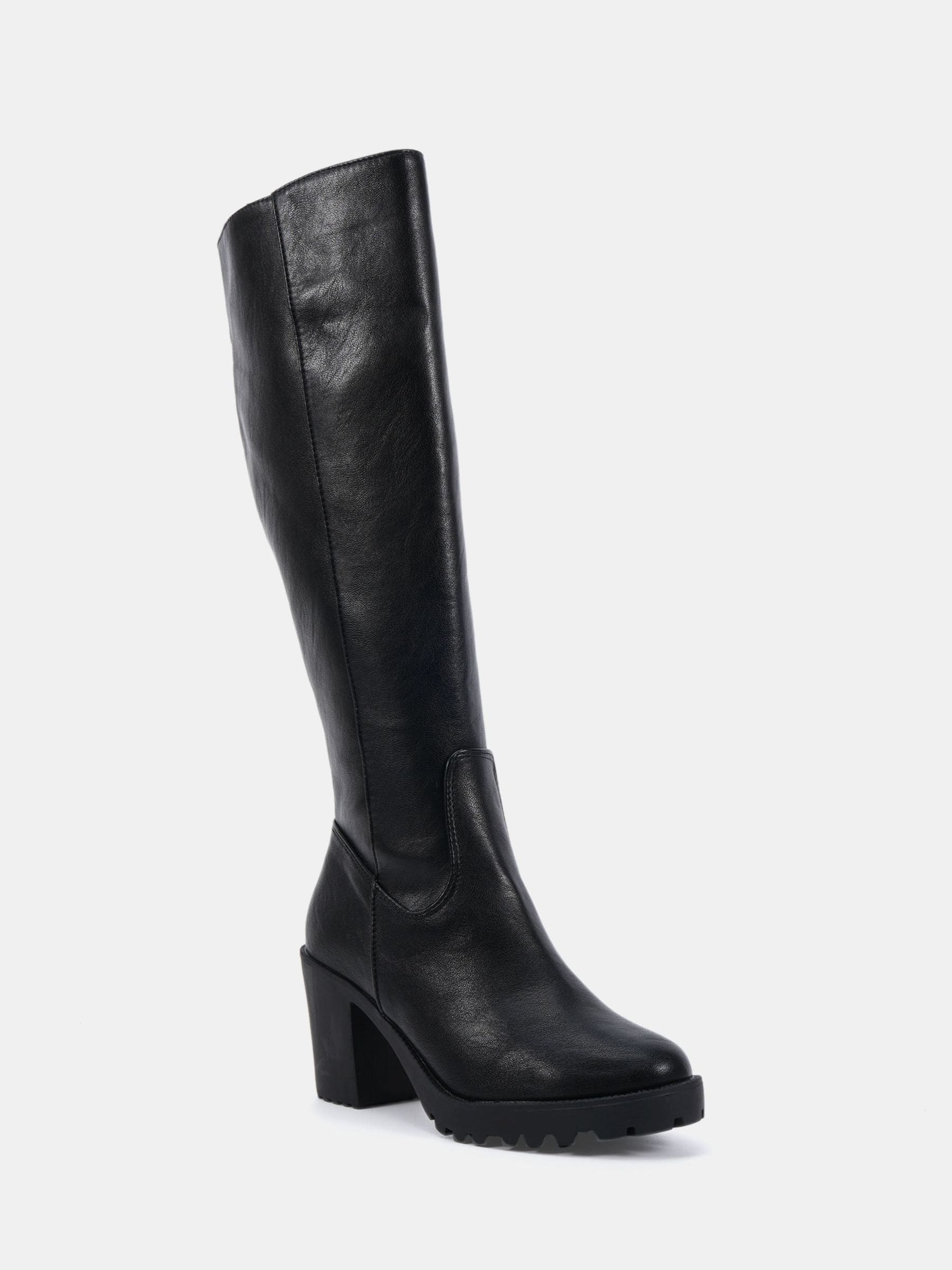Buy Novo Black Wide Fit Genie Block Heel Cleated Unit Stretch Knee