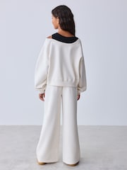 Baker by Ted Baker Stone Off-The-Shoulder Sweat & Wide Leg Jogger Set  2 Piece - Image 4 of 12