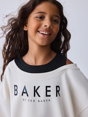 Baker by Ted Baker Stone Off-The-Shoulder Sweat & Wide Leg Jogger Set  2 Piece - Image 5 of 12