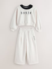 Baker by Ted Baker Stone Off-The-Shoulder Sweat & Wide Leg Jogger Set  2 Piece - Image 8 of 12
