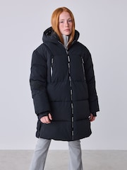 Baker by Ted Baker Black Shower Resistant Longline Padded Coat - Image 1 of 7