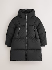 Baker by Ted Baker Black Shower Resistant Longline Padded Coat - Image 11 of 11