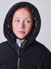 Baker by Ted Baker Black Shower Resistant Longline Padded Coat - Image 3 of 7