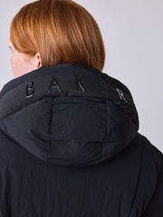 Baker by Ted Baker Black Shower Resistant Longline Padded Coat - Image 4 of 7