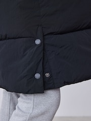 Baker by Ted Baker Black Shower Resistant Longline Padded Coat - Image 6 of 7