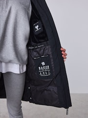 Baker by Ted Baker Black Shower Resistant Longline Padded Coat - Image 7 of 7