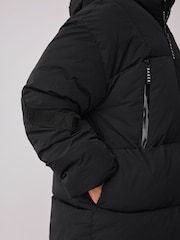Baker by Ted Baker Black Shower Resistant Longline Padded Coat - Image 9 of 11