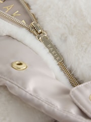 Baker by Ted Baker Cream Shower Resistant Fur Mix Padded Snowsuit - Image 11 of 14