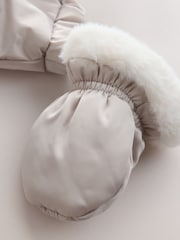 Baker by Ted Baker Cream Shower Resistant Fur Mix Padded Snowsuit - Image 14 of 14