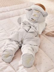 Baker by Ted Baker Cream Shower Resistant Fur Mix Padded Snowsuit - Image 2 of 14
