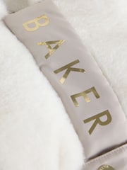 Baker by Ted Baker Cream Shower Resistant Fur Mix Padded Snowsuit - Image 7 of 14