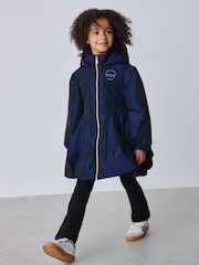 Baker by Ted Baker Navy Shower Resistant Tiered Skirt Raincoat - Image 1 of 20