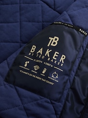 Baker by Ted Baker Navy Shower Resistant Tiered Skirt Raincoat - Image 13 of 20